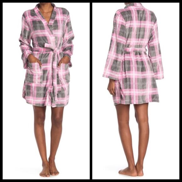 💕PJ COUTURE💕 Printed Waist Tie Plush Robe - L/XL - Picture 1 of 11